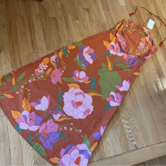 Caroline Constas Floral Halter Dress linen dress travel dress summer dress - Picture 2 of 16